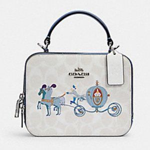 Coach Disney Cinderella Box Crossbody Blue Canvas
